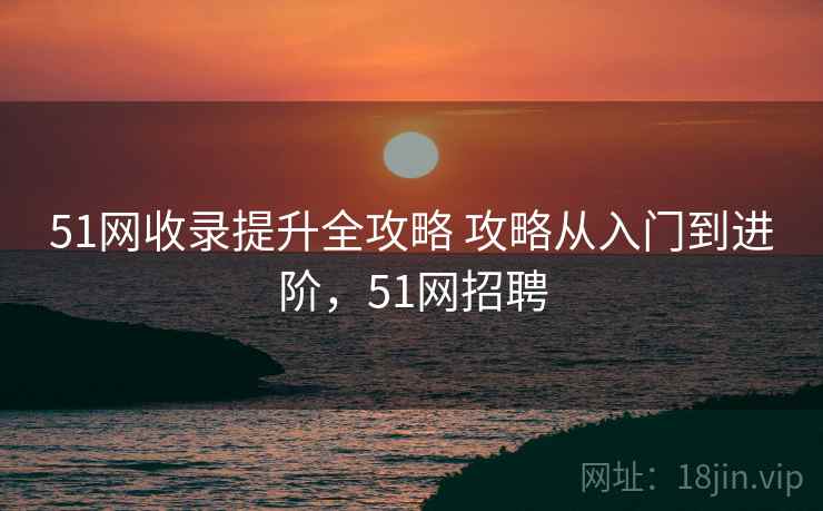51网收录提升全攻略 攻略从入门到进阶，51网招聘