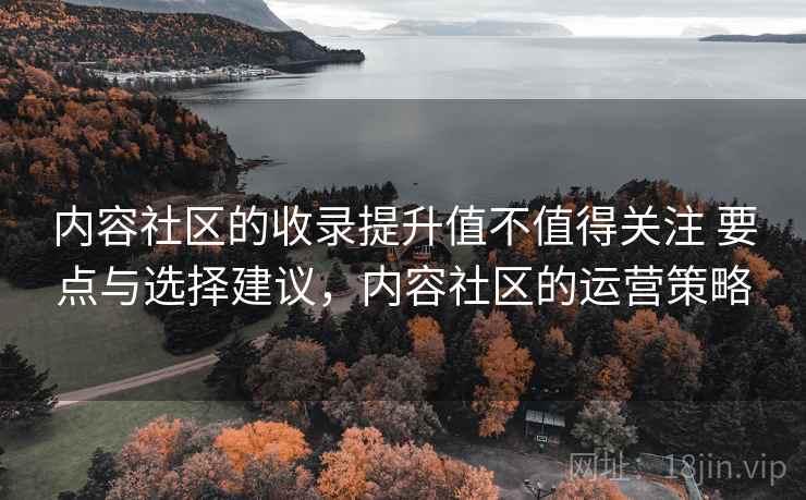 内容社区的收录提升值不值得关注 要点与选择建议，内容社区的运营策略