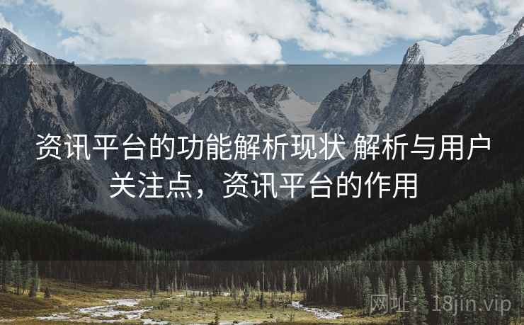 资讯平台的功能解析现状 解析与用户关注点，资讯平台的作用