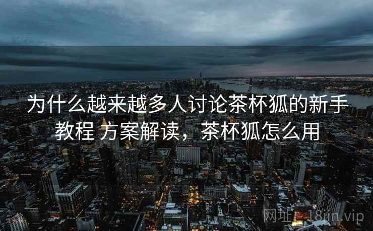 为什么越来越多人讨论茶杯狐的新手教程 方案解读，茶杯狐怎么用