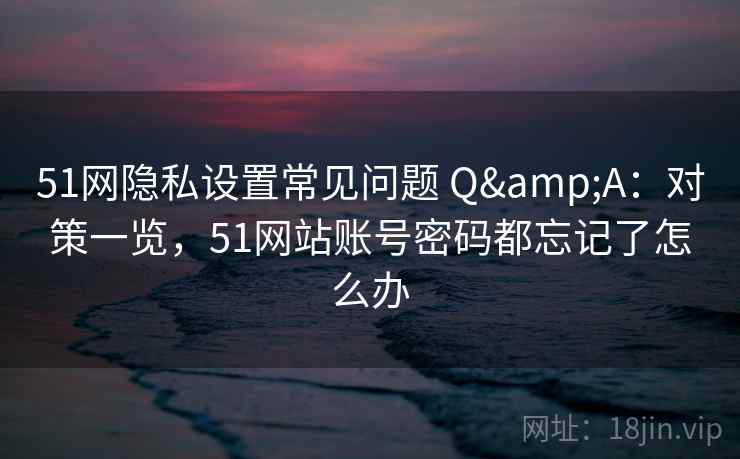 51网隐私设置常见问题 Q&A：对策一览，51网站账号密码都忘记了怎么办